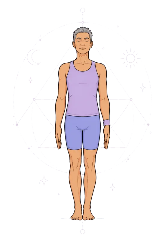 A standing pose illustration used in the Pillars practice curriculum